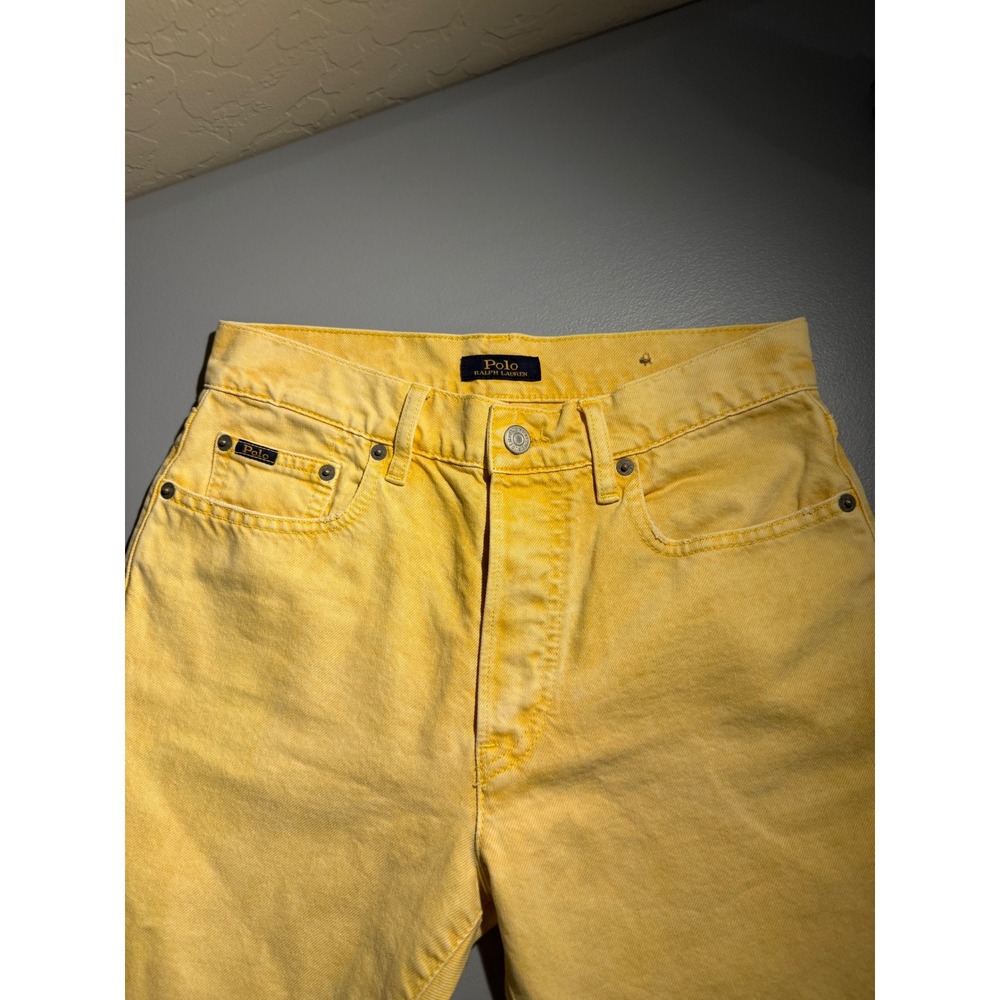 Polo Ralph Lauren The Callen High Rise Slim Jeans Yellow Logo 26R